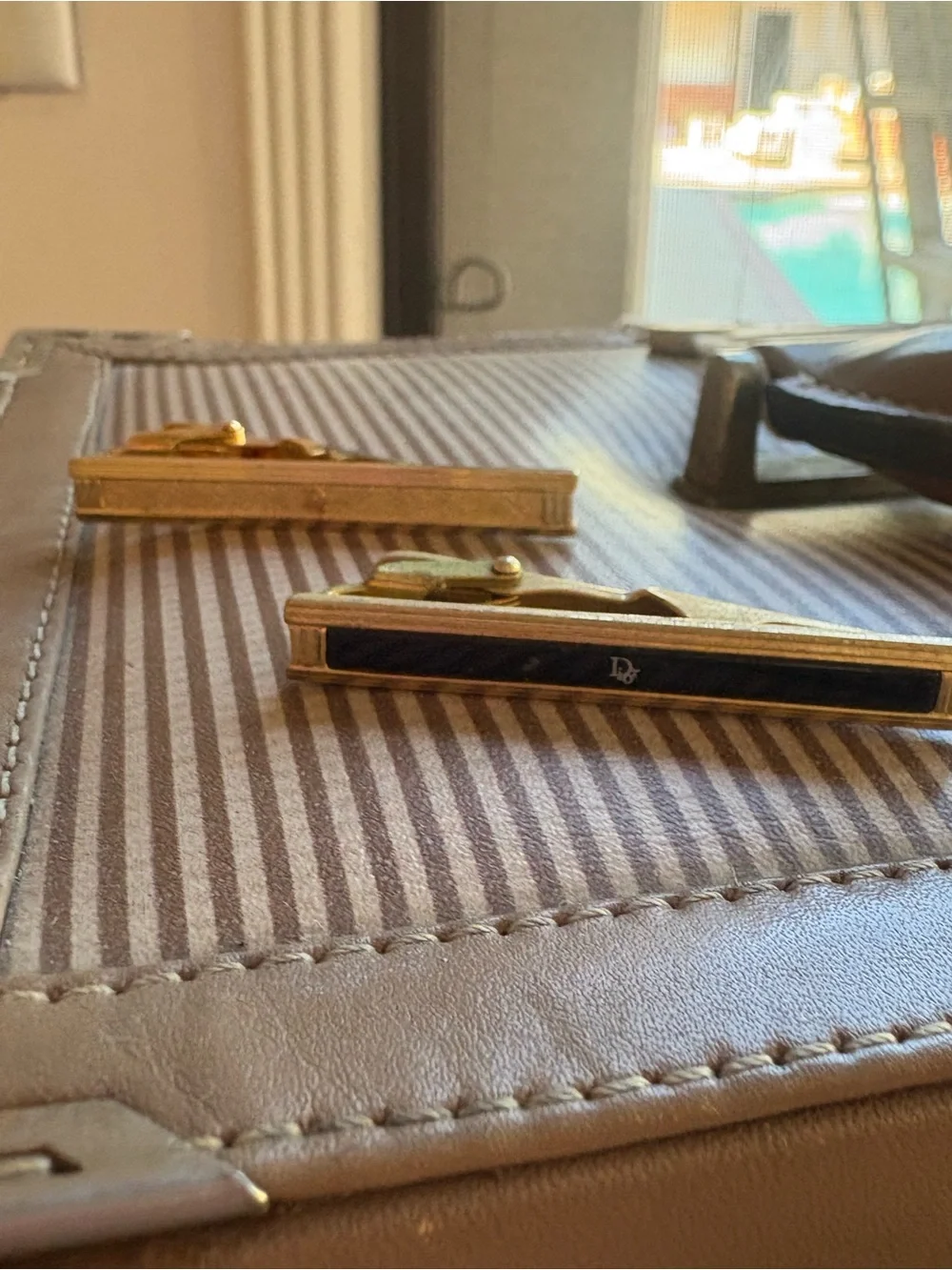Dior Gold and Black Cuff Link Set